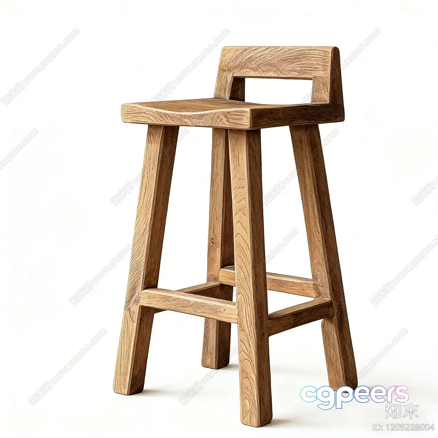 Wooden Bar Stool 3D Model – 3270 – VRAY Render