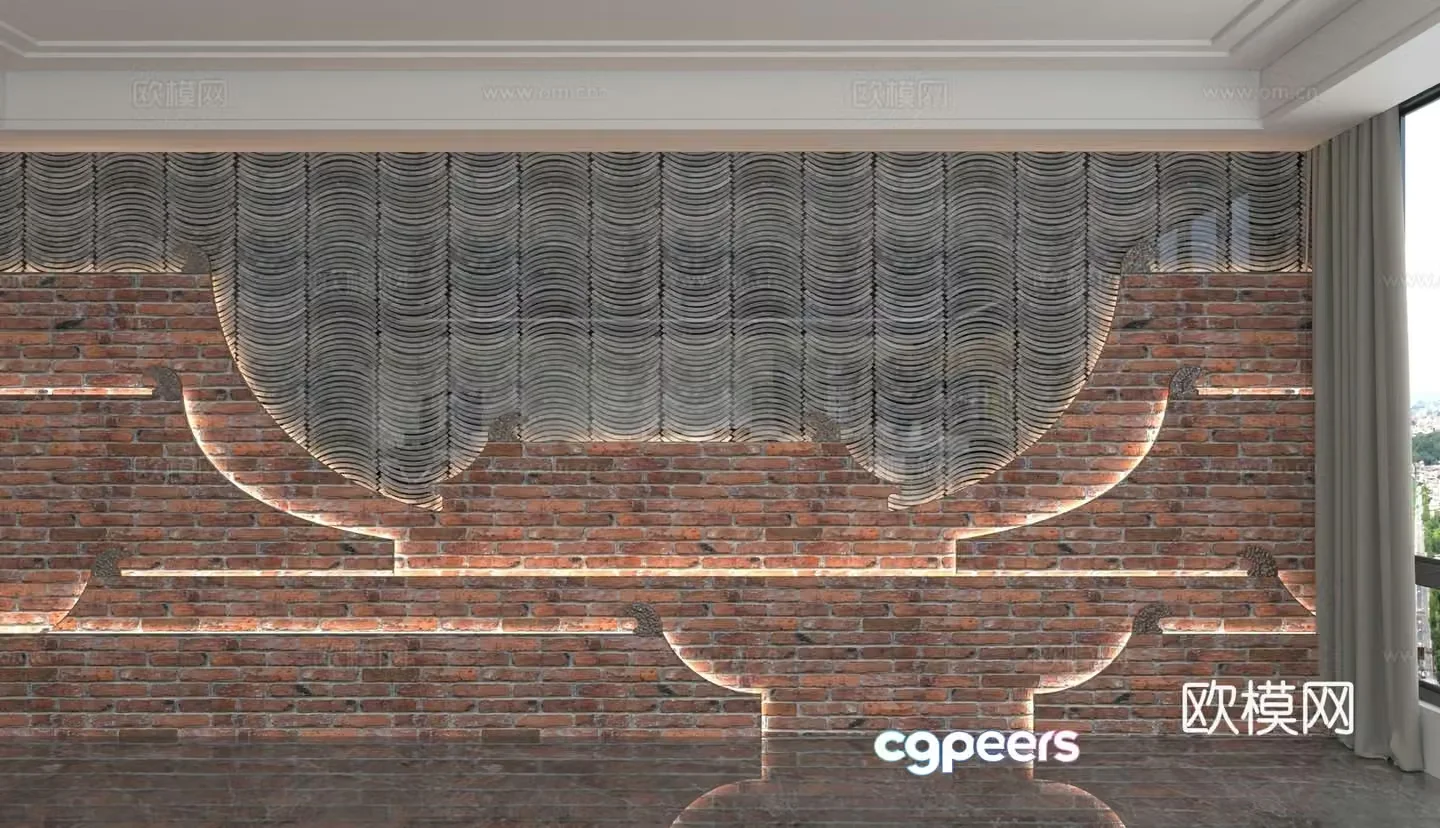 Modern background wall 3d model