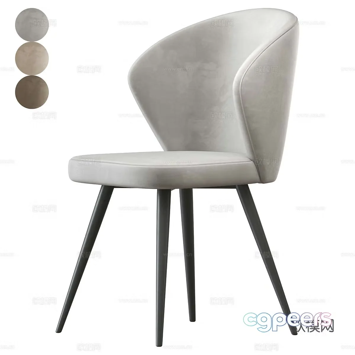 Modern Italian fabric single chair 3d model