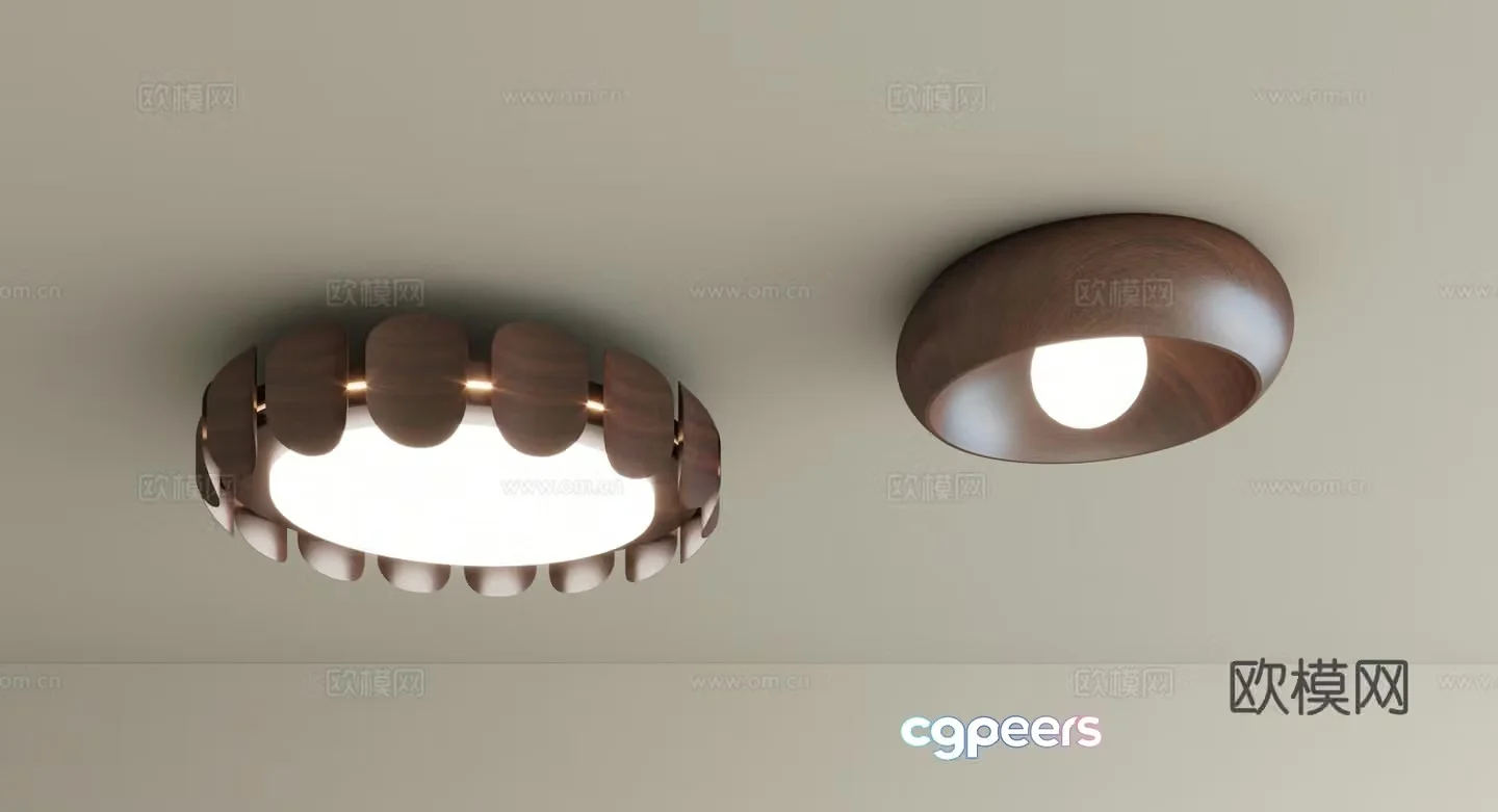French medieval bedroom lamp ceiling lamp designer retro walnut color master bedroom lamp study lamp wabi sashimi room lamp 3d model