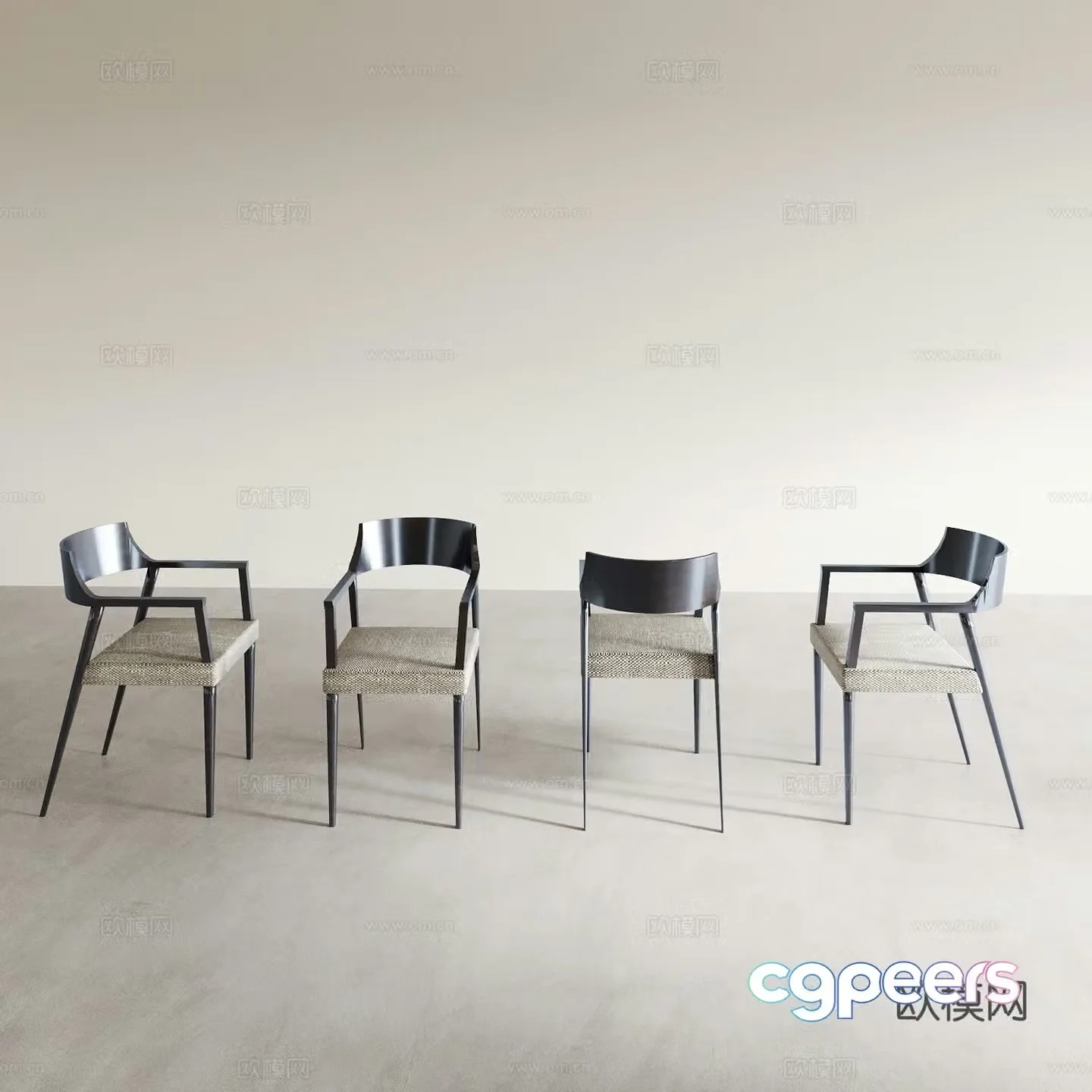 Modern dining chair tea chair coffee chair dressing chair makeup chair back chair 3d model