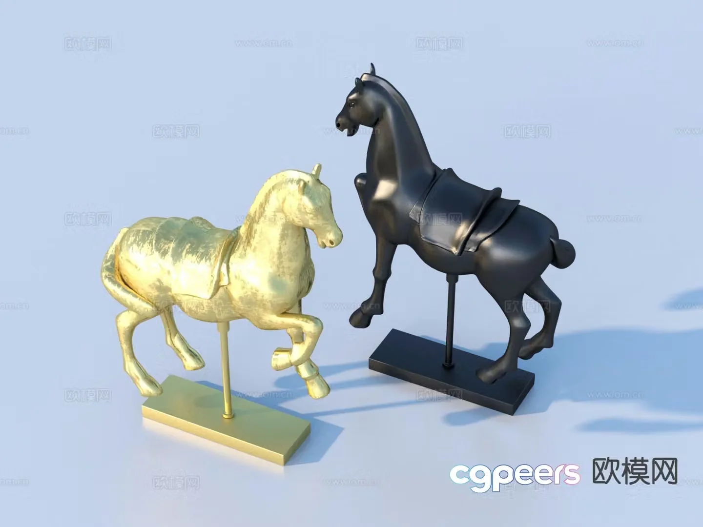 Modern horse sculpture art ornament 3d model