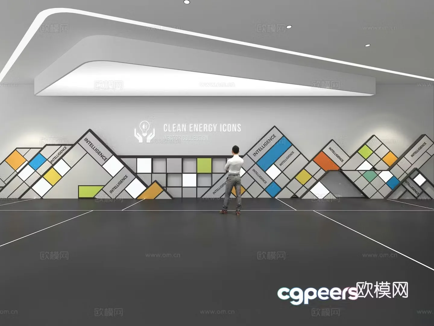 Cultural wall Corporate culture wall Education Theme wall Exhibition hall Campus culture Corridor 3D model