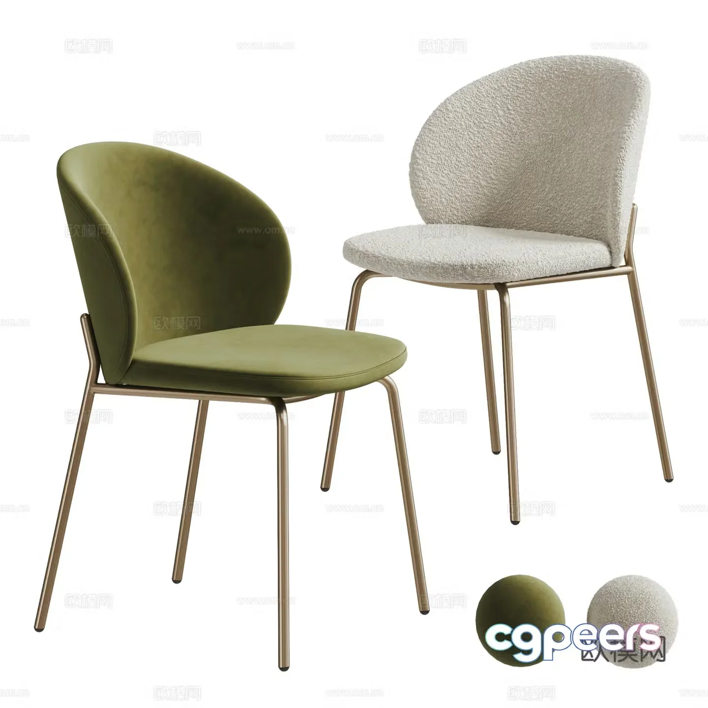 Modern dining chair combination 3D model