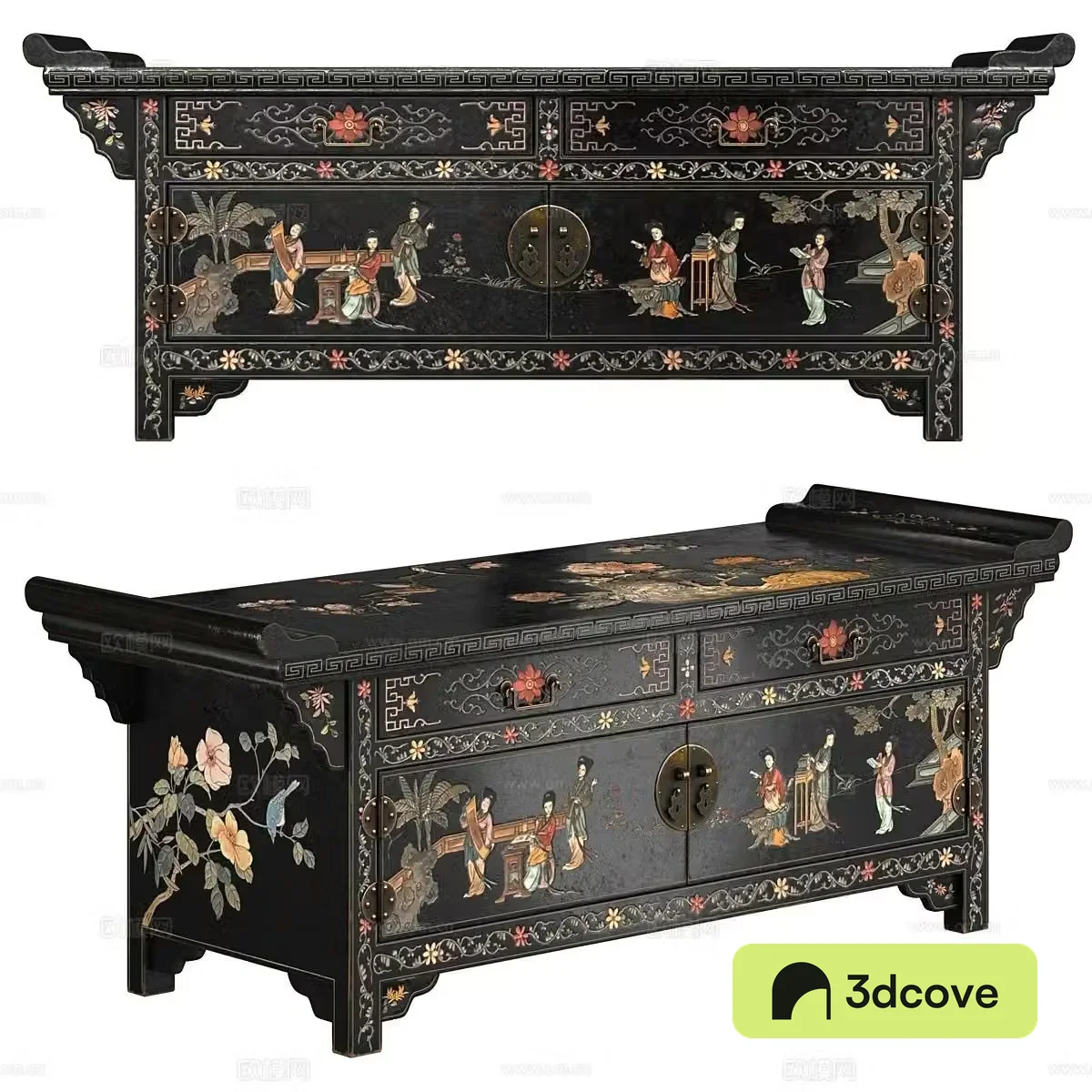 New Chinese style entrance cabinet side cabinet