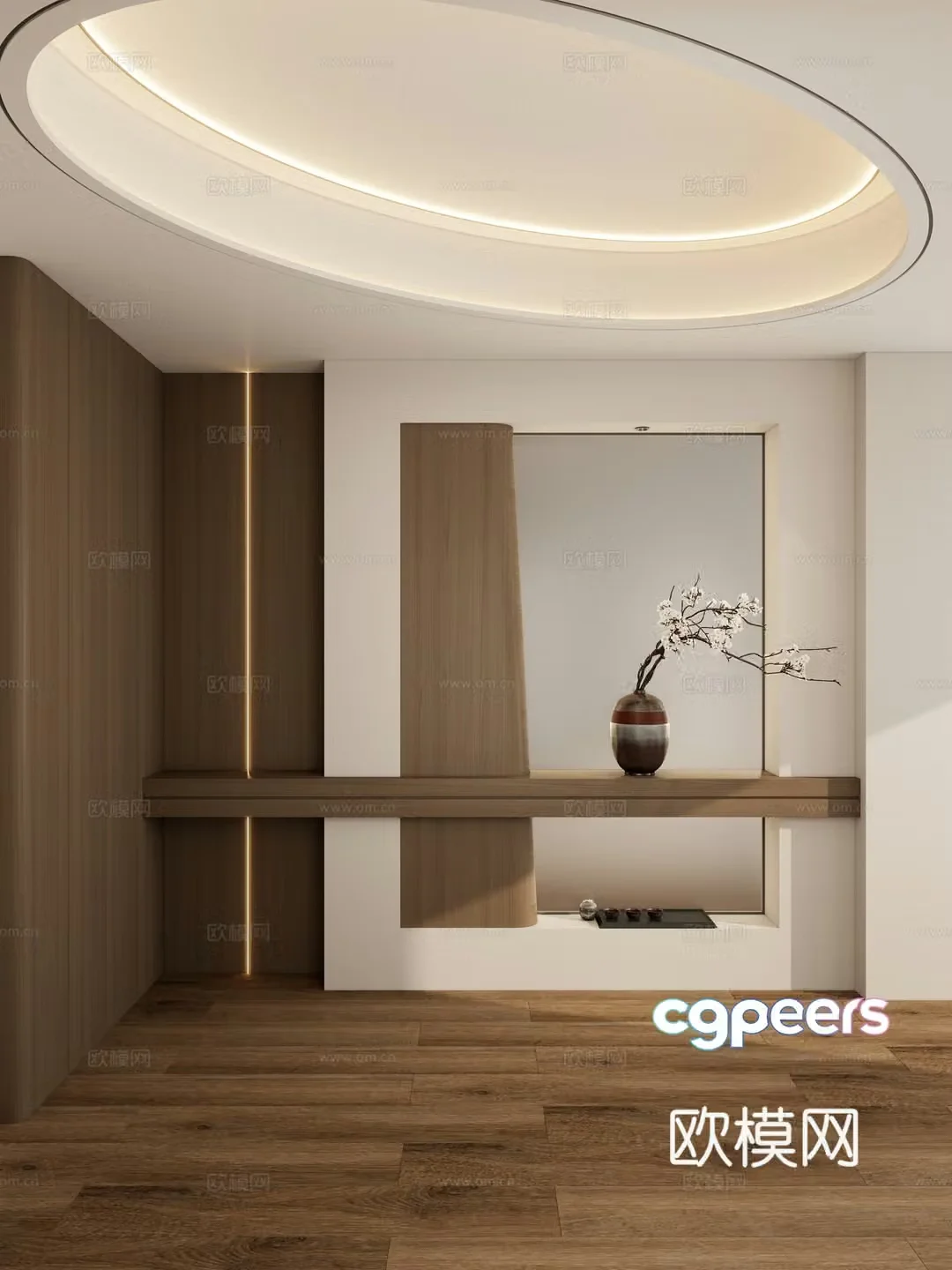 New Chinese style entrance entrance 3D model