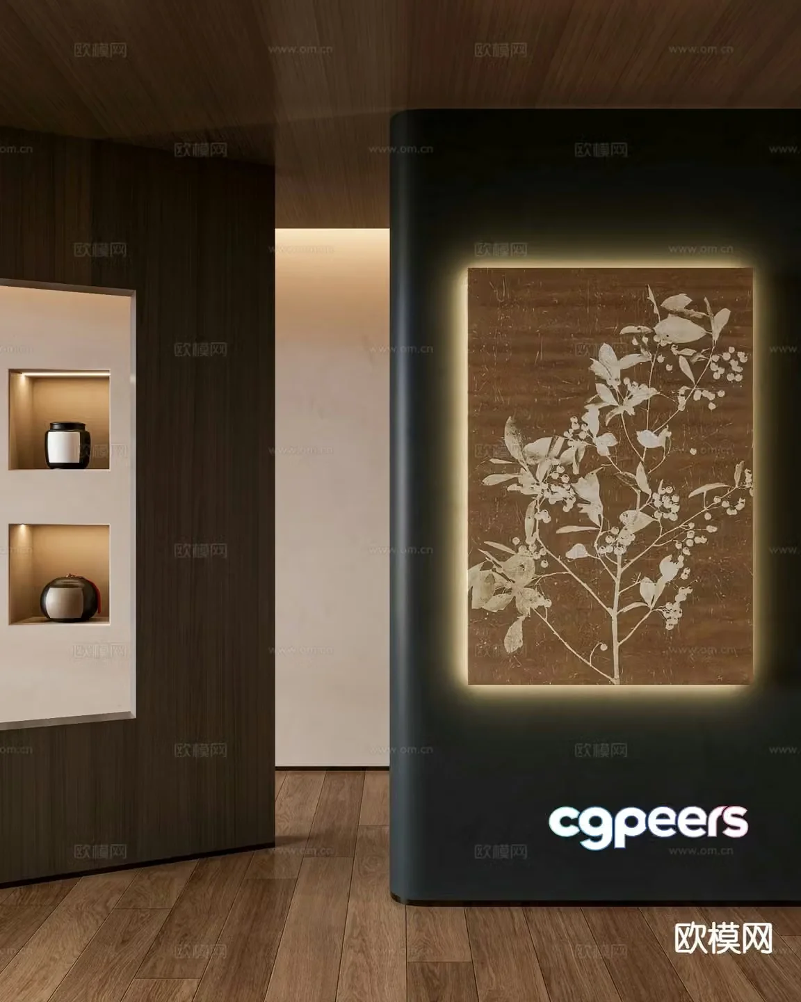 Wabi-sabi art painting decorative painting 3d model