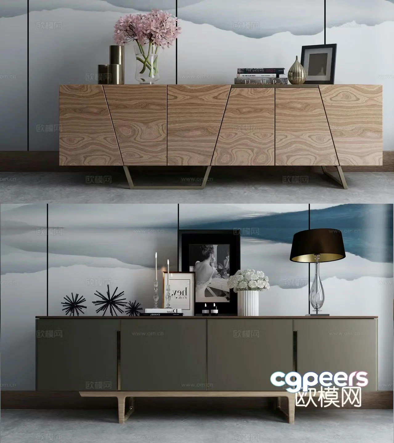 New Chinese modern TV cabinet 3D model