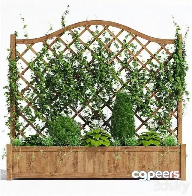 3ds Max Free – Outdoor plants, wooden arch