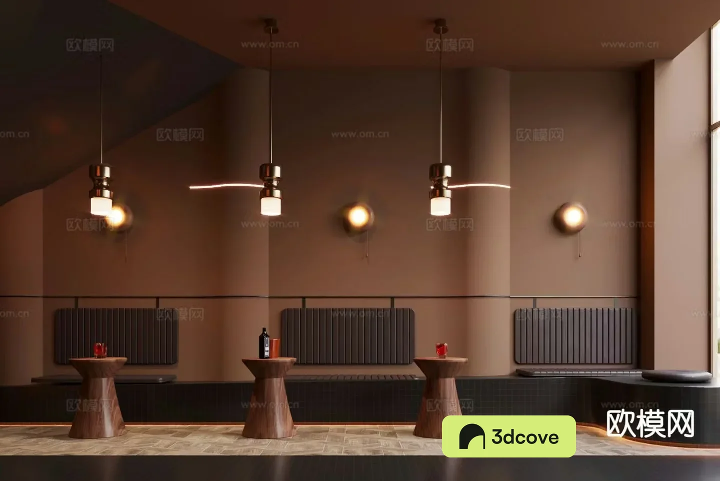 Modern milk tea shop card area