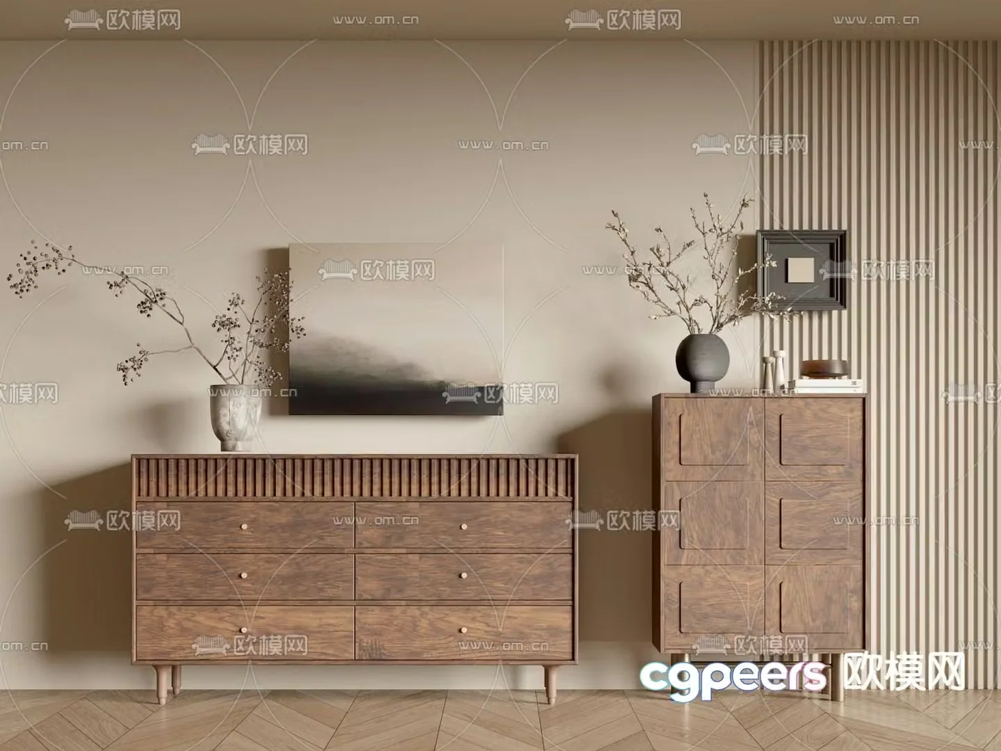 Medieval style side cabinet entrance cabinet end view cabinet 3D model