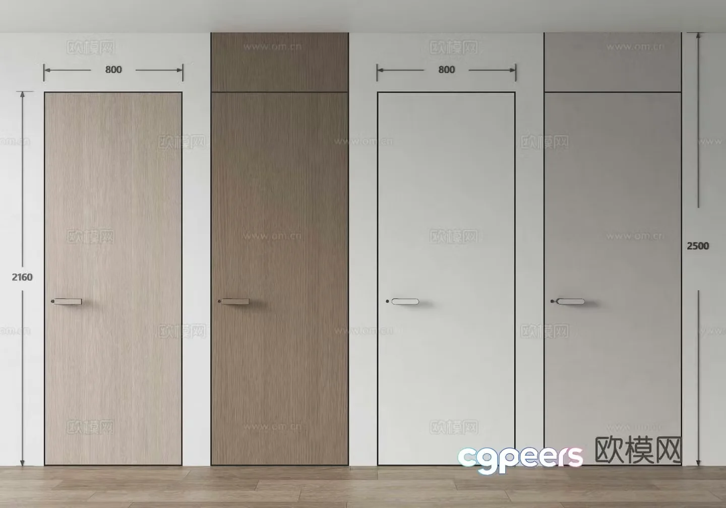 Modern invisible door Single-open door Open ceiling door Wooden door Bedroom door Minimalist door 3D model