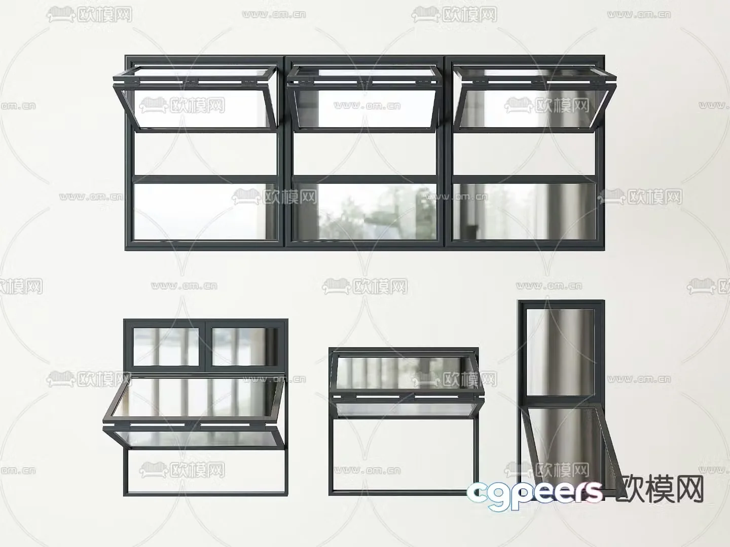 Window Floor-to-ceiling window Sliding window Casement window Folding window 3D model