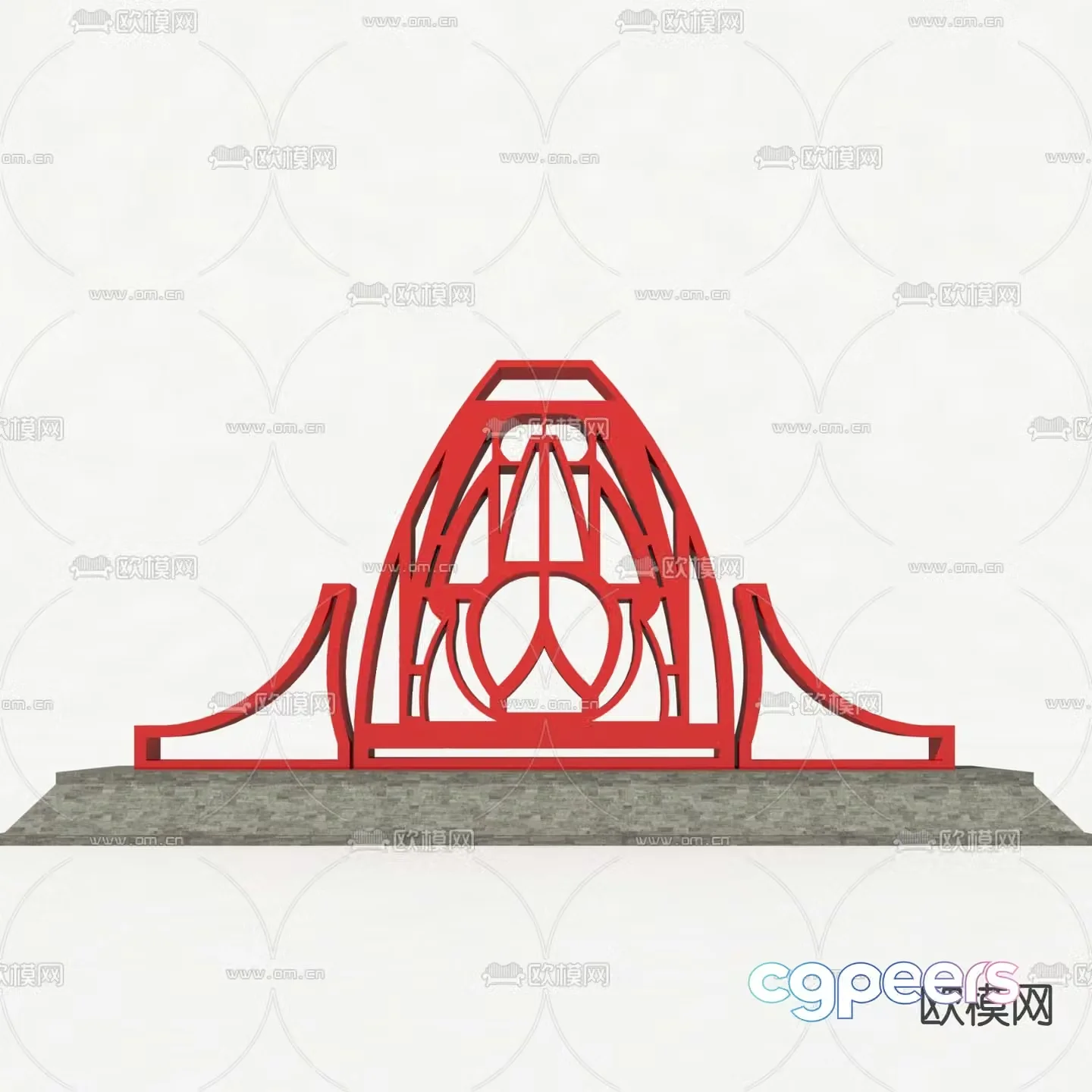 Modern urban sculpture sketch 3D model
