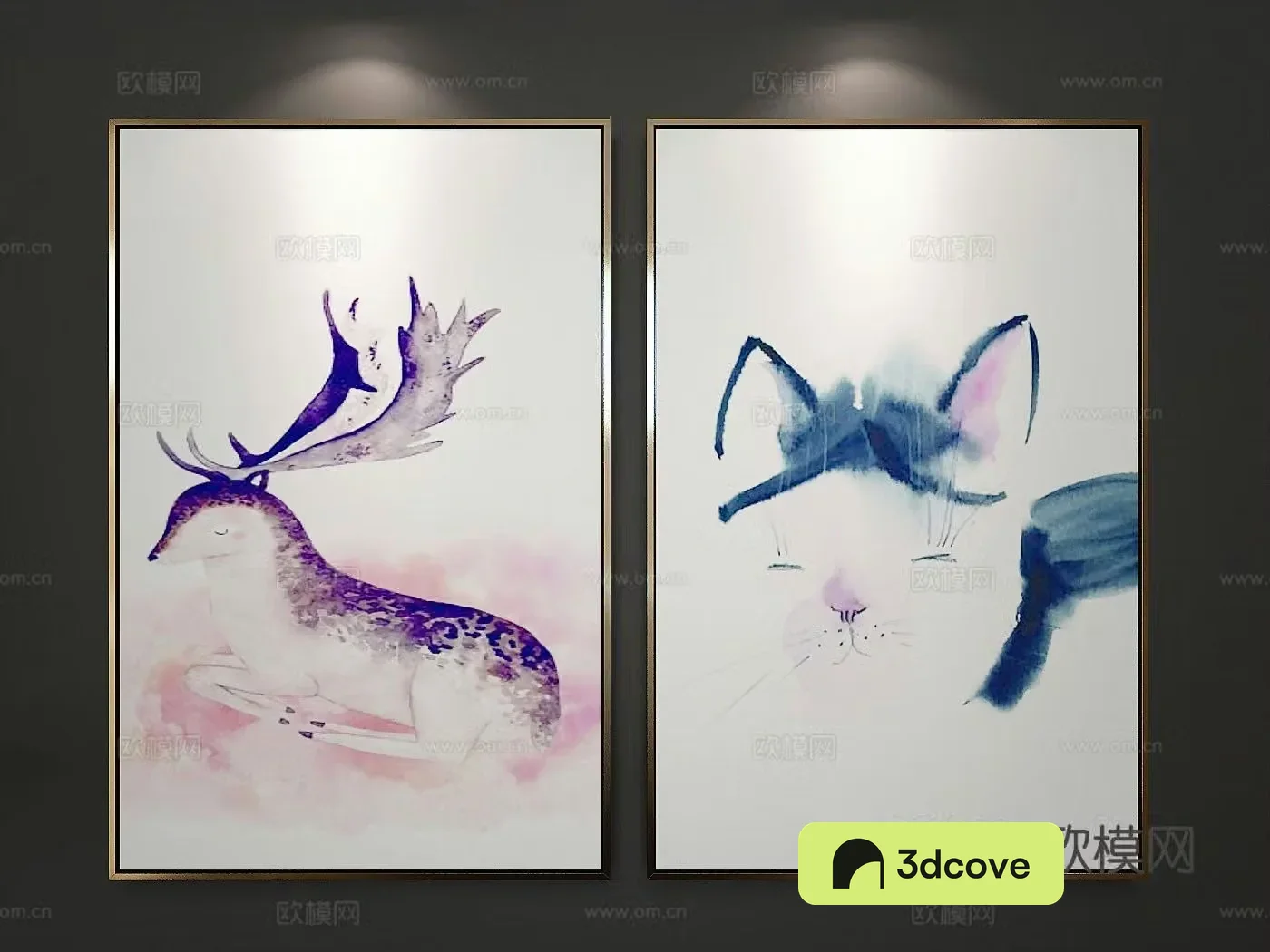 Decorative painting art painting deer hanging painting