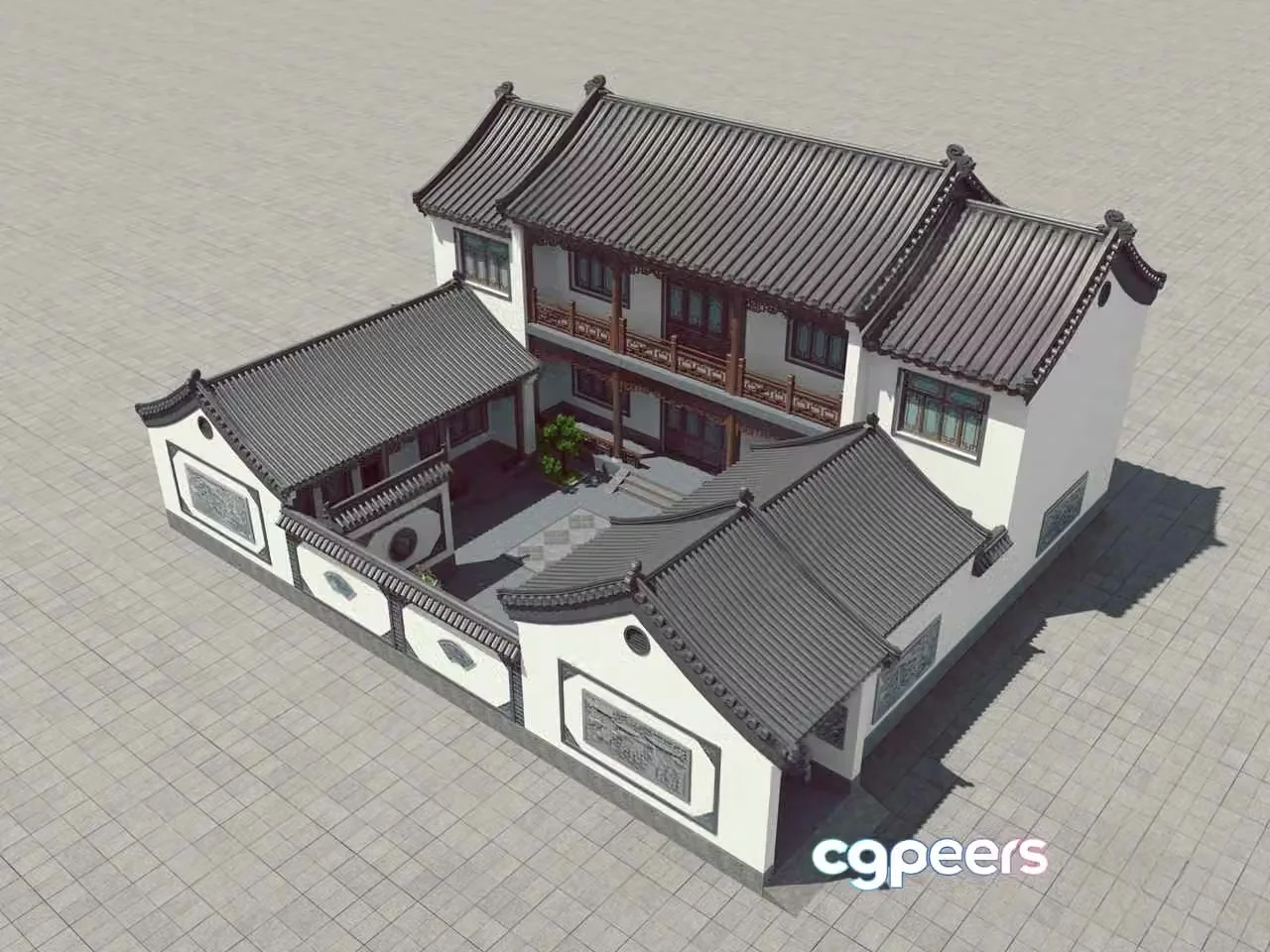 Traditional Chinese House 3D Model – 6401 – VRAY Render