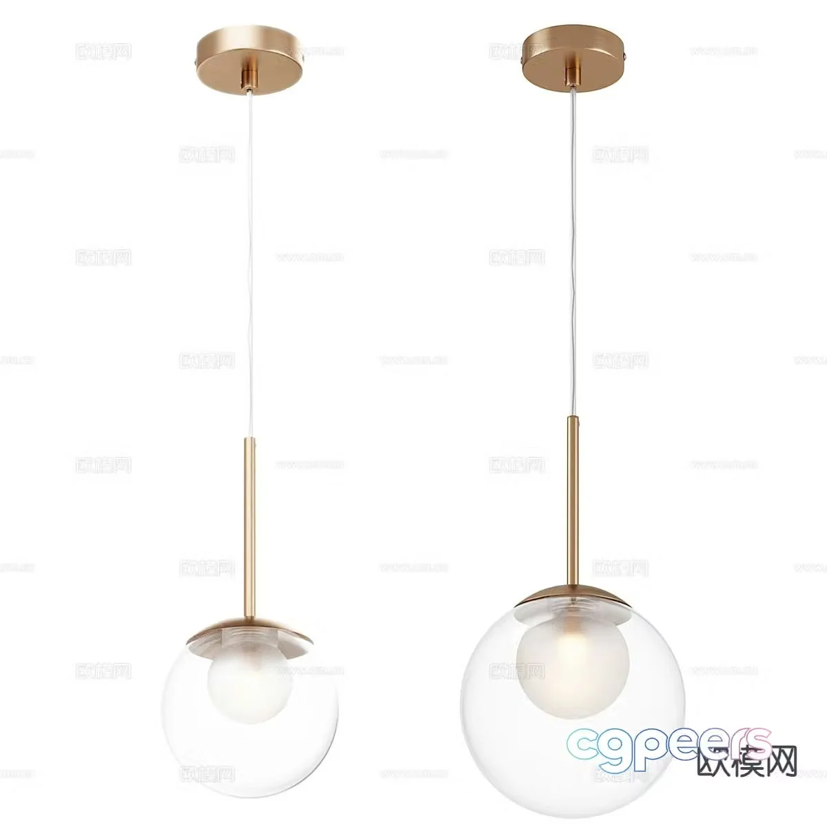 Modern spherical chandelier 3d model
