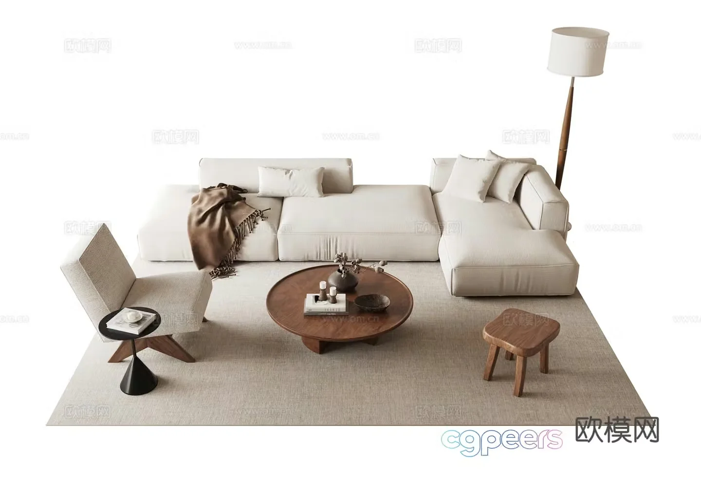 Modern medieval sofa combination 3D model