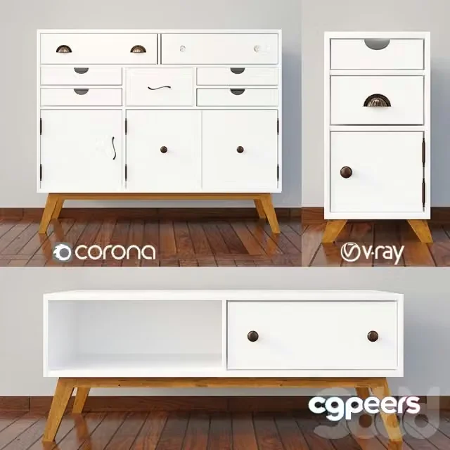 3ds Max Free – chest of drawers Lydia 03
