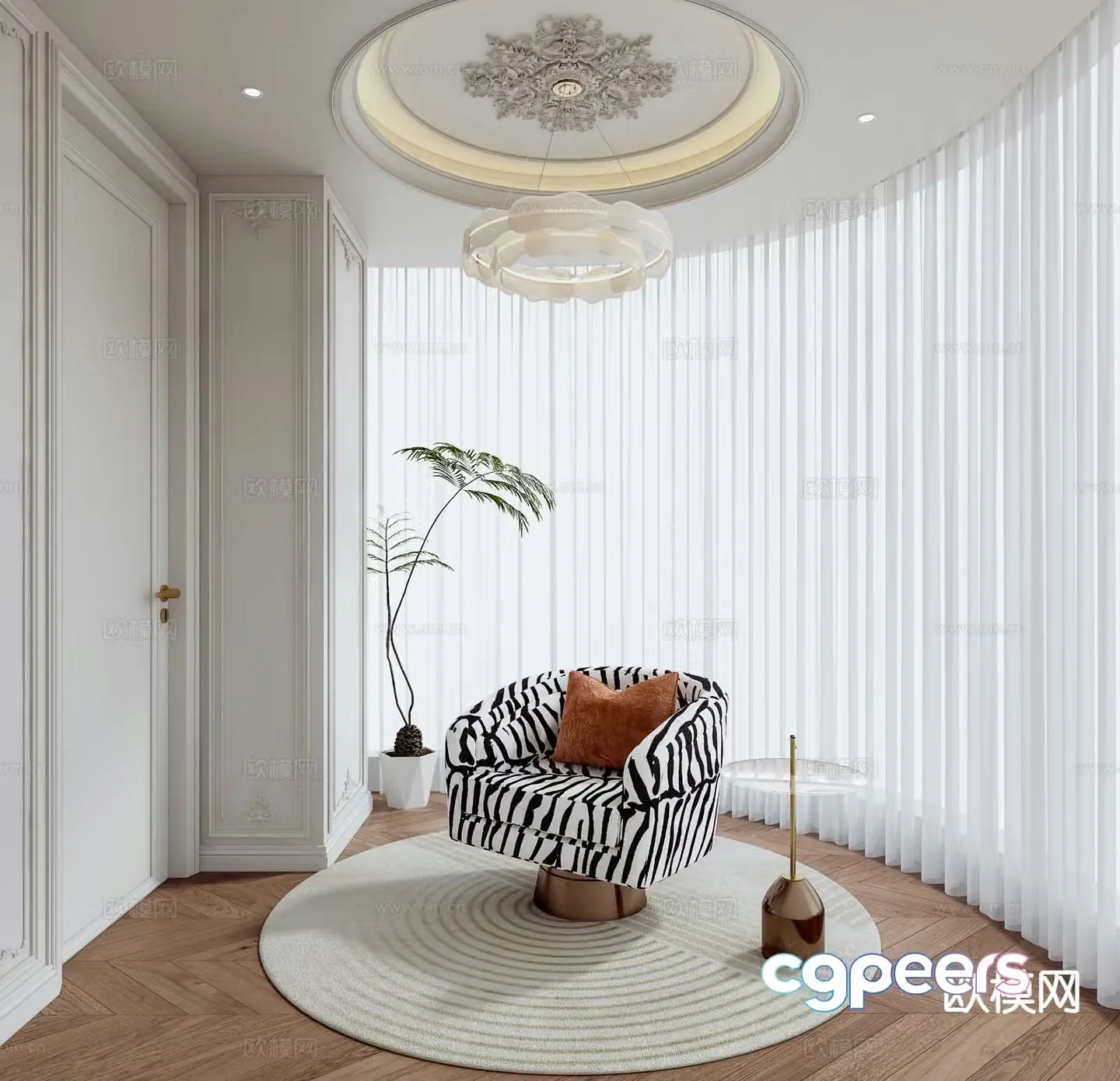 Leisure sofa armrest sofa 3d model