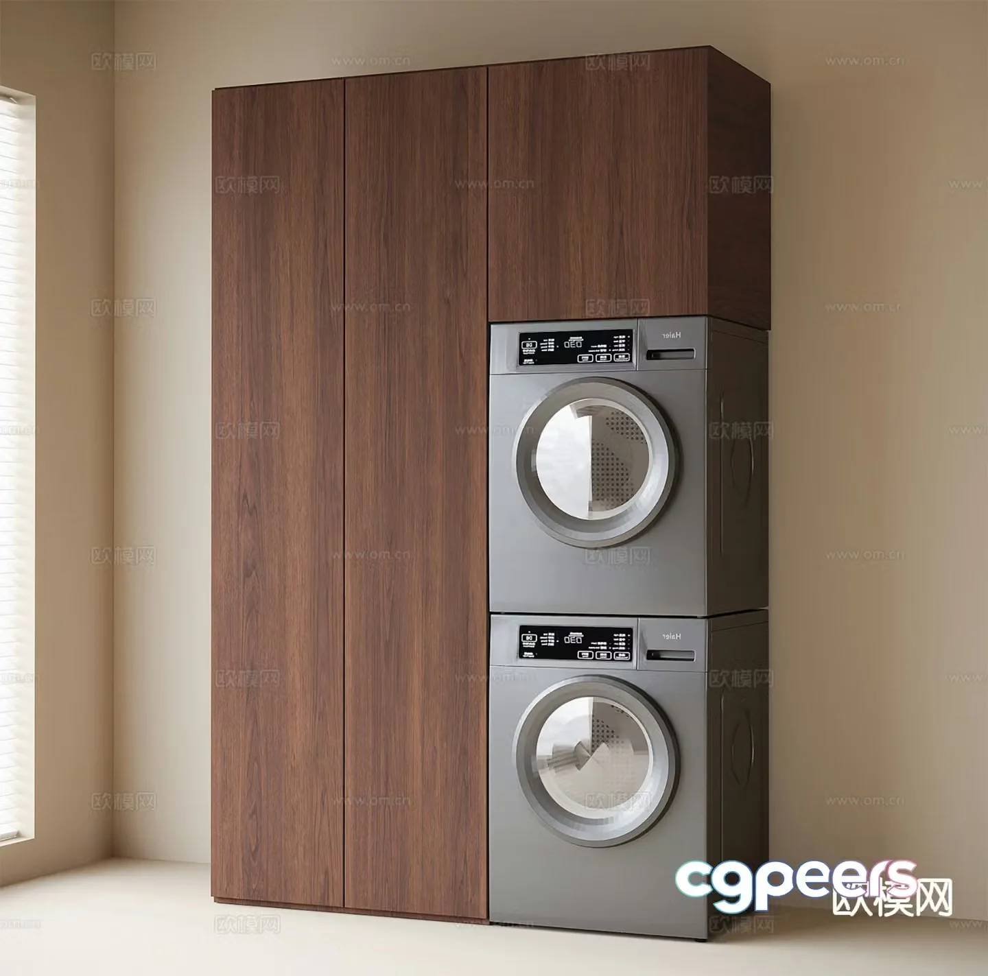 Modern washing machine cabinet balcony cabinet 3d model