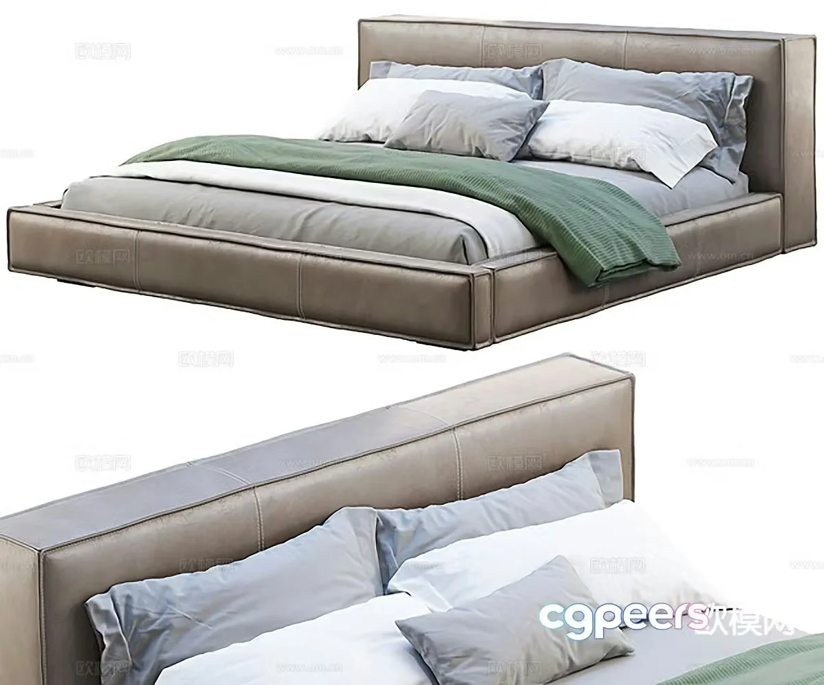 Modern double bed 3d model