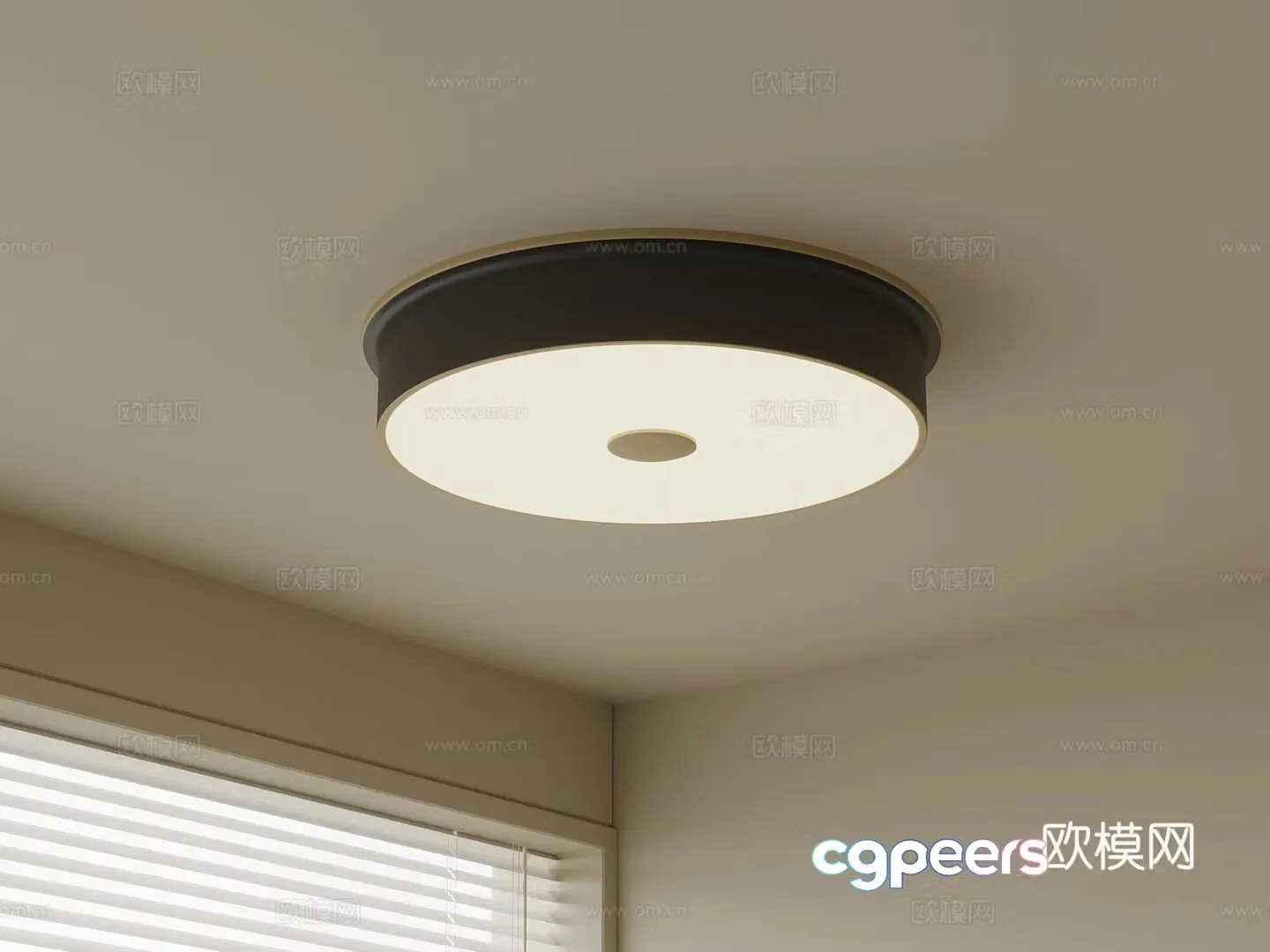 French retro ceiling light 3d model