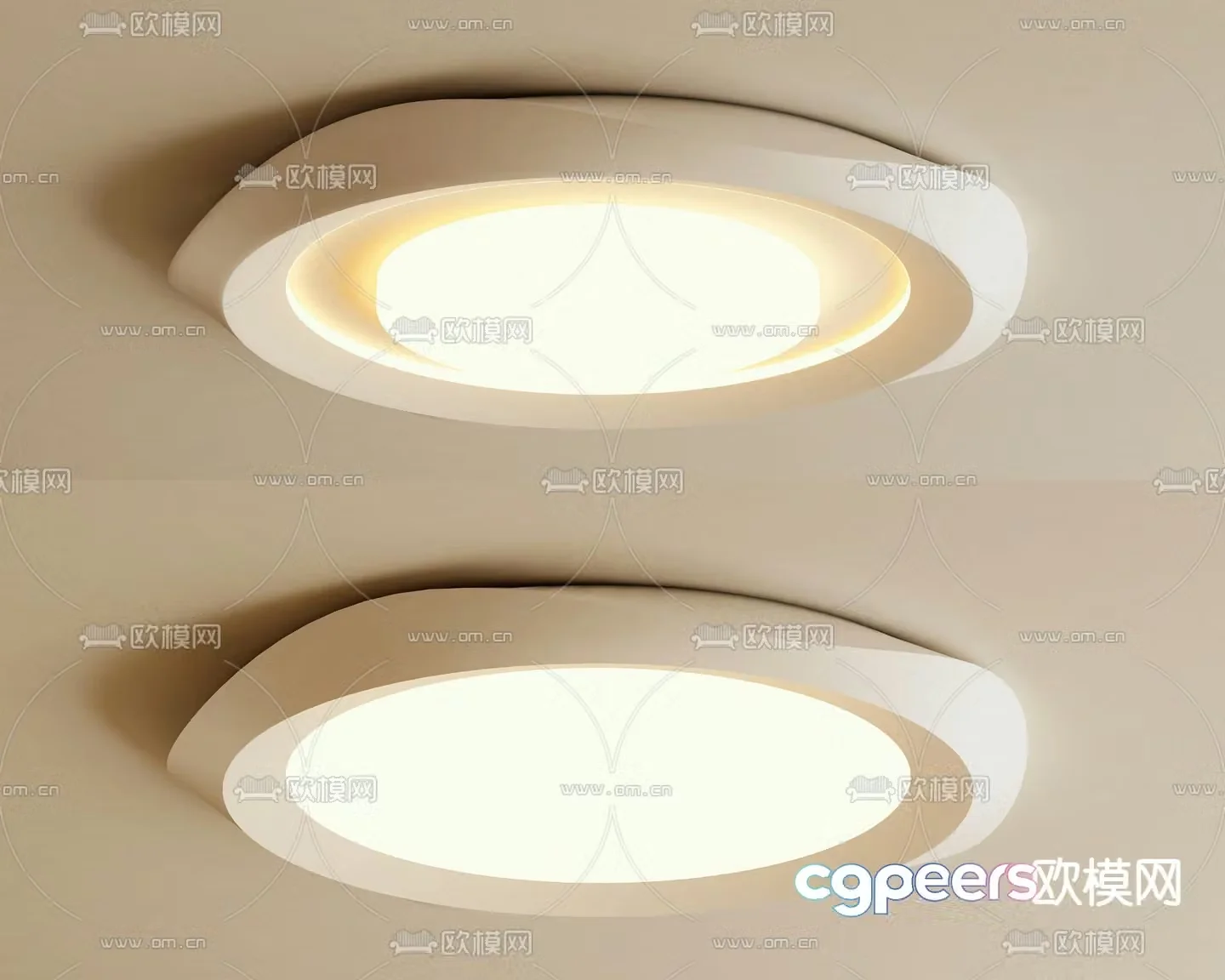 Cream style ceiling lamp bedroom lamp 3d model