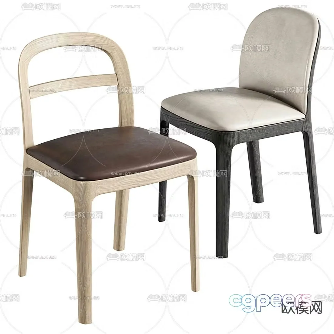 Molteni&C modern solid wood single chair dining chair 3d model