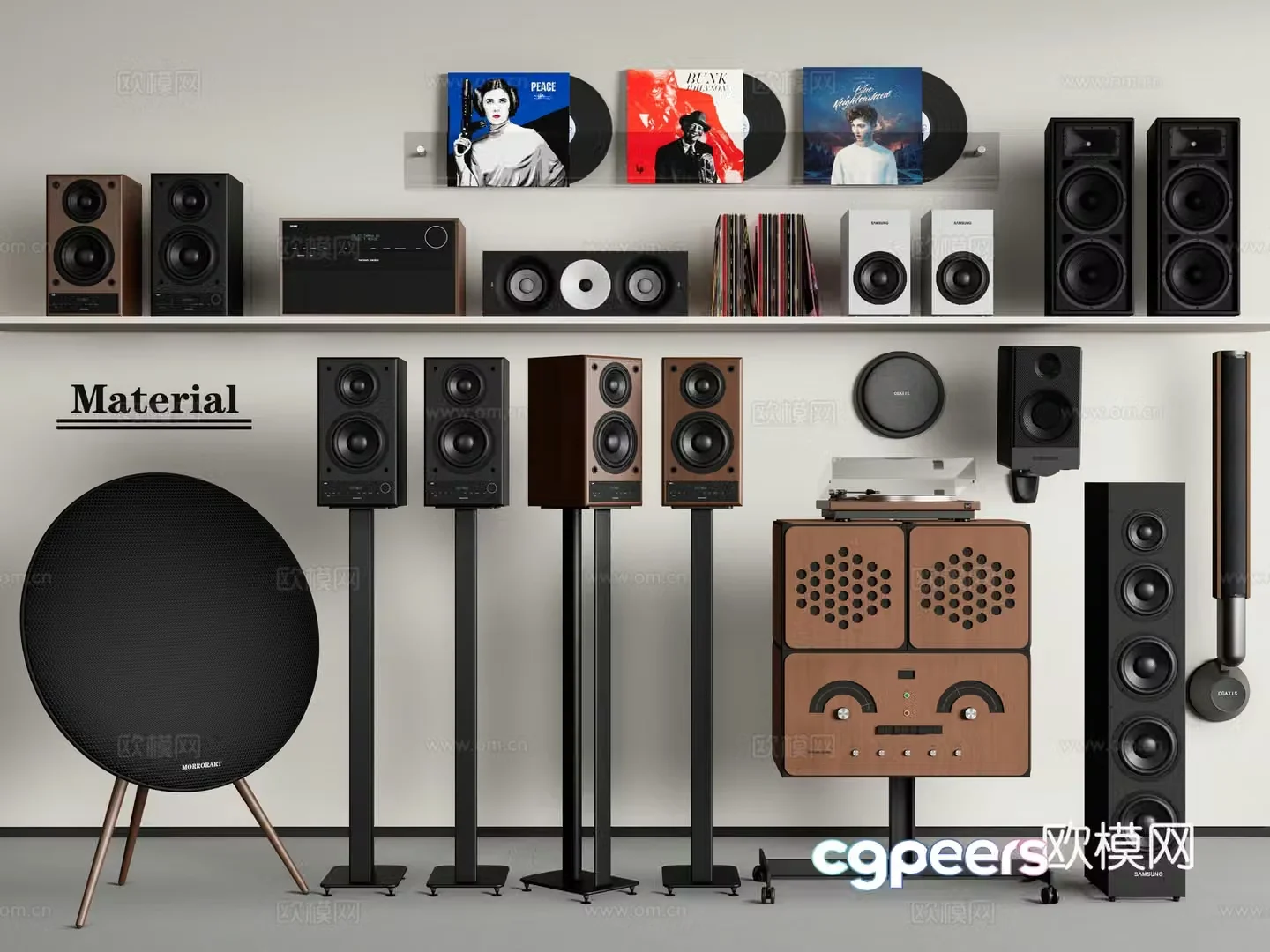 Modern audio bluetooth audio record player 3d model