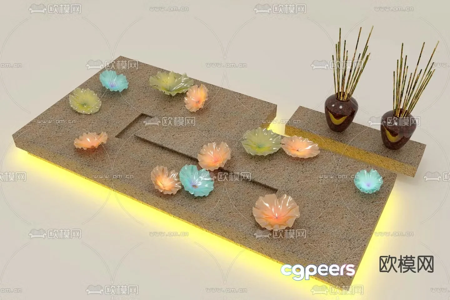Landscape sketch Lotus leaf lamp sketch 3D model