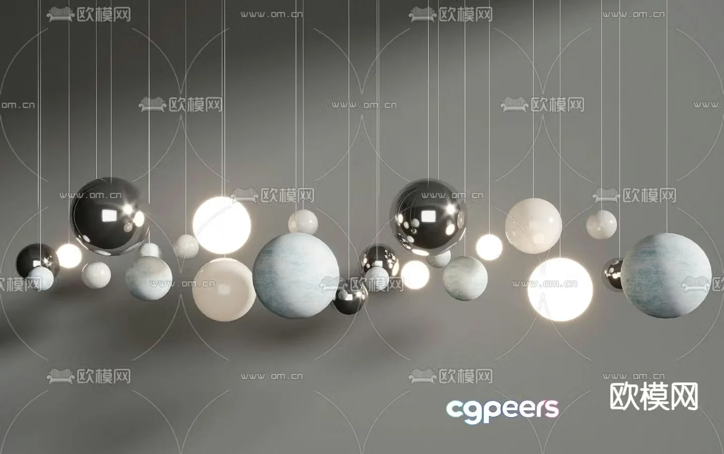 Planet Chandelier Sphere Chandelier 3d model