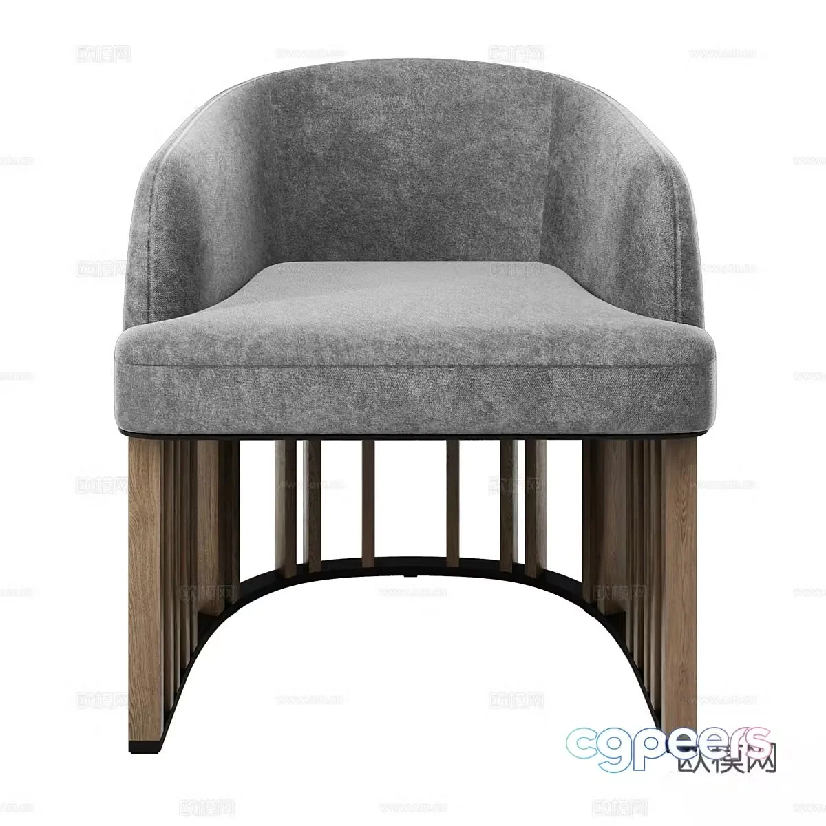 New Chinese style light luxury single chair 3D model