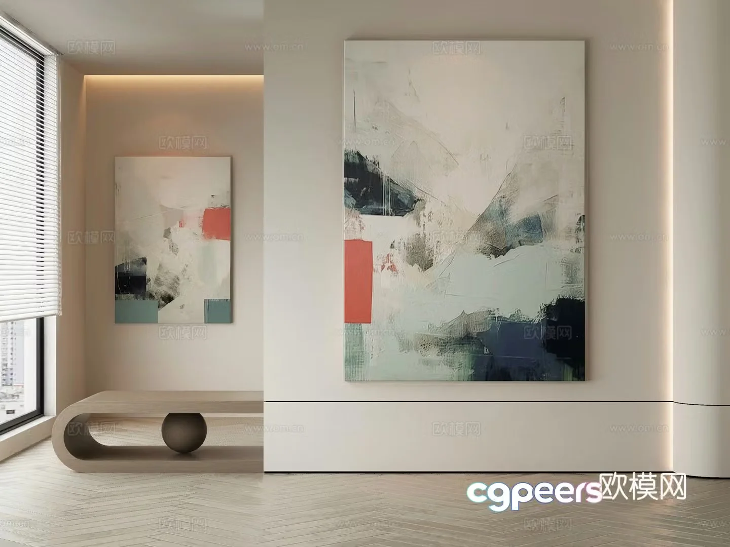 Modern Wasabi Hanging Painting Oil Painting 3D Model