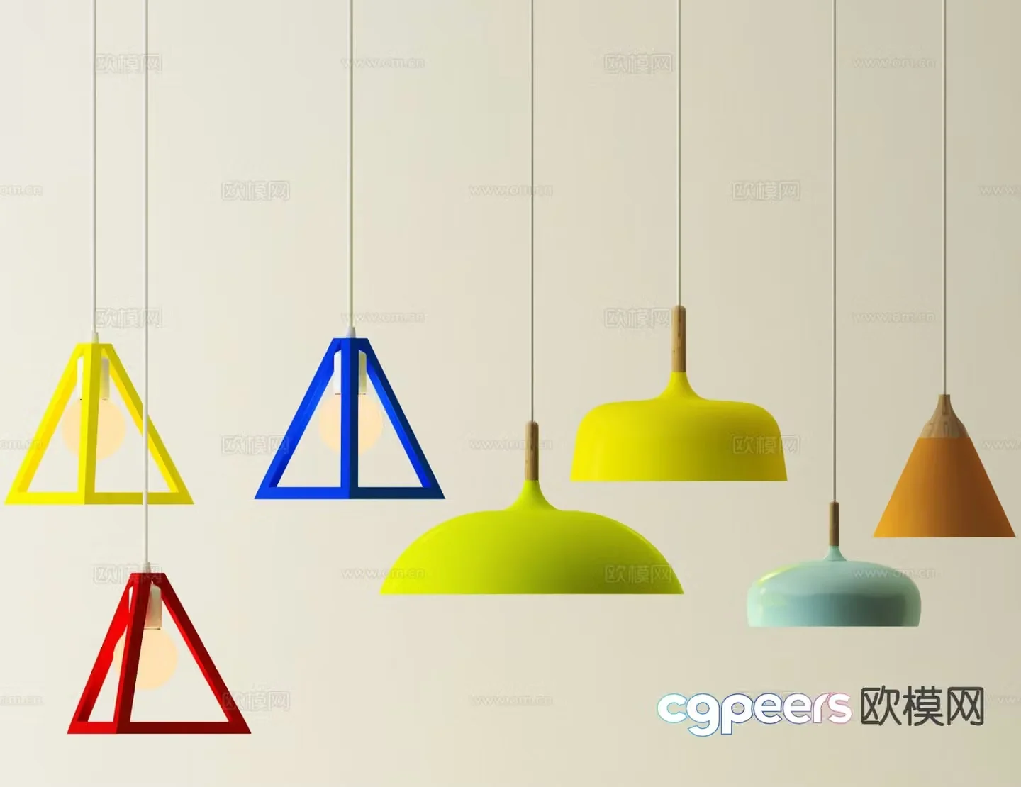 Colorful small chandelier bedside small chandelier 3d model