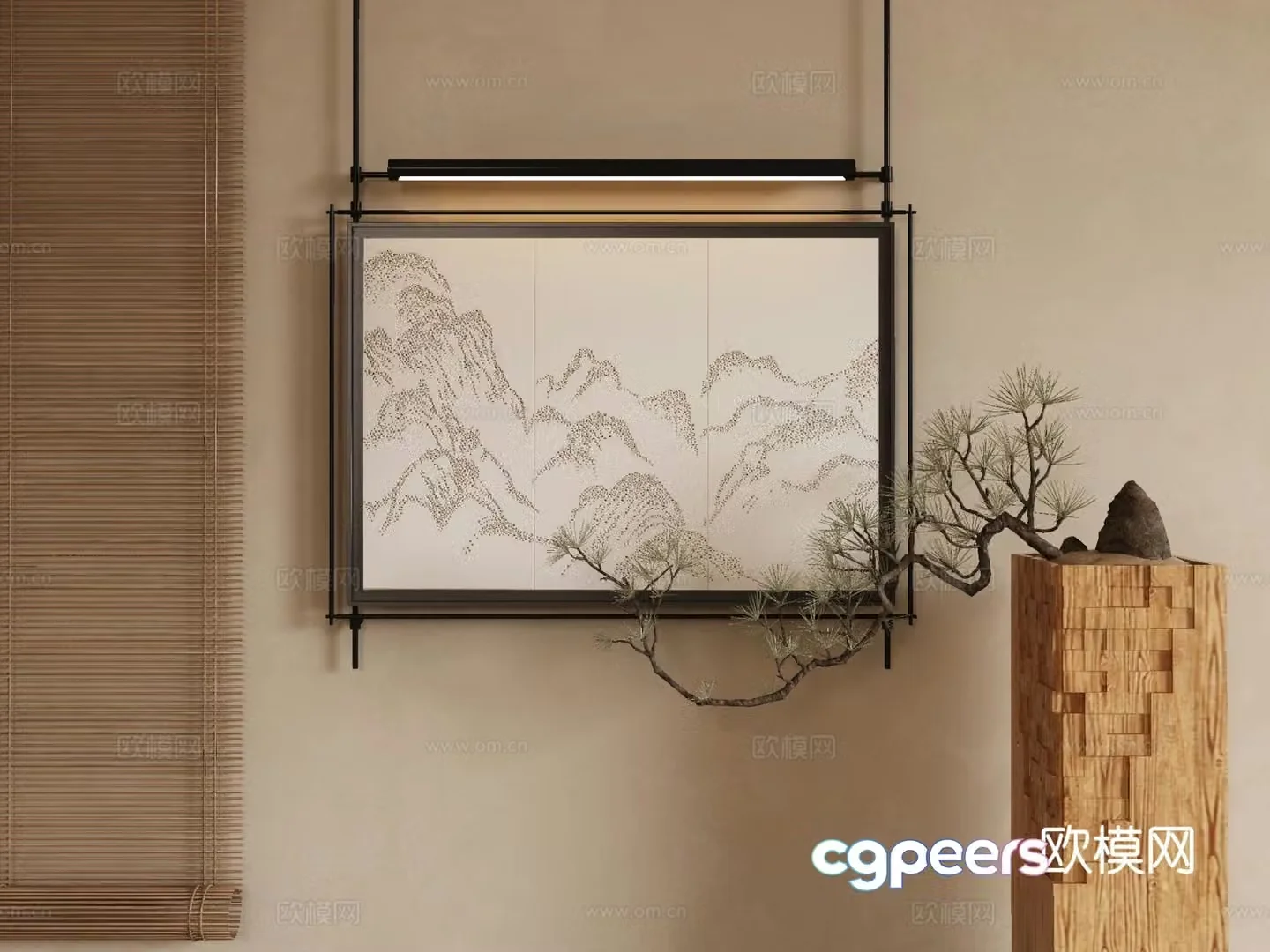 Wasabi hanging painting oil painting 3d model