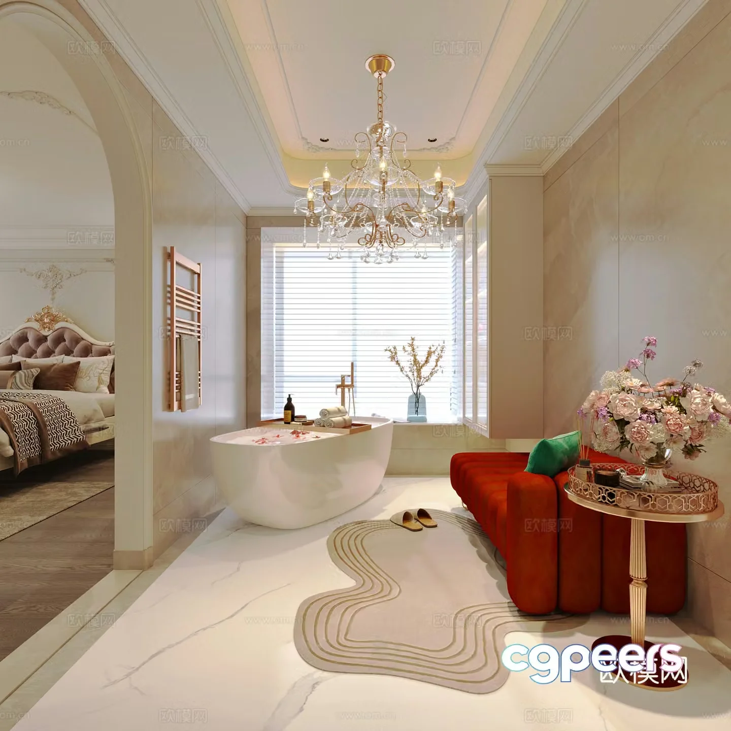 French bathroom 3d model
