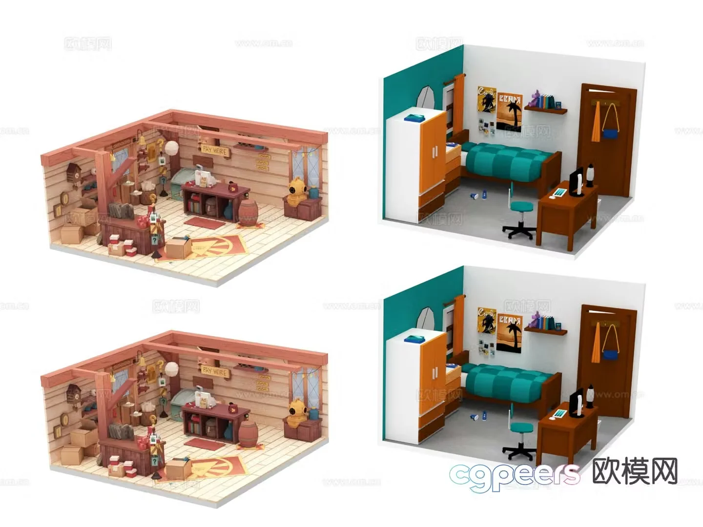 Furnishings toys beautiful 3D models