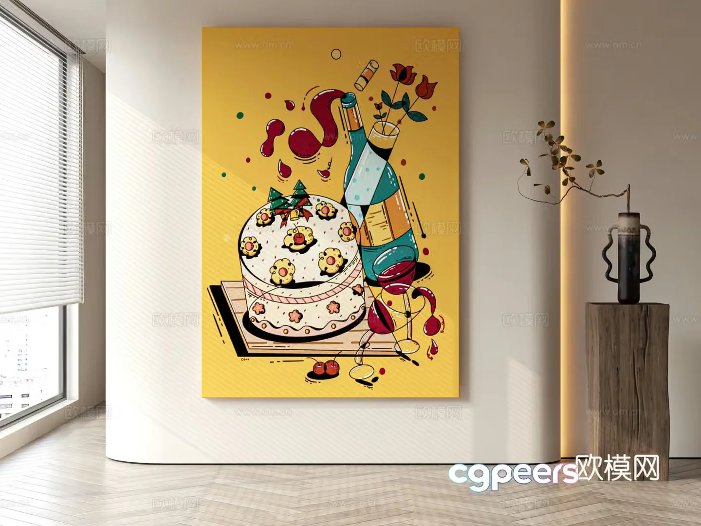 Modern style decorative painting 3d model