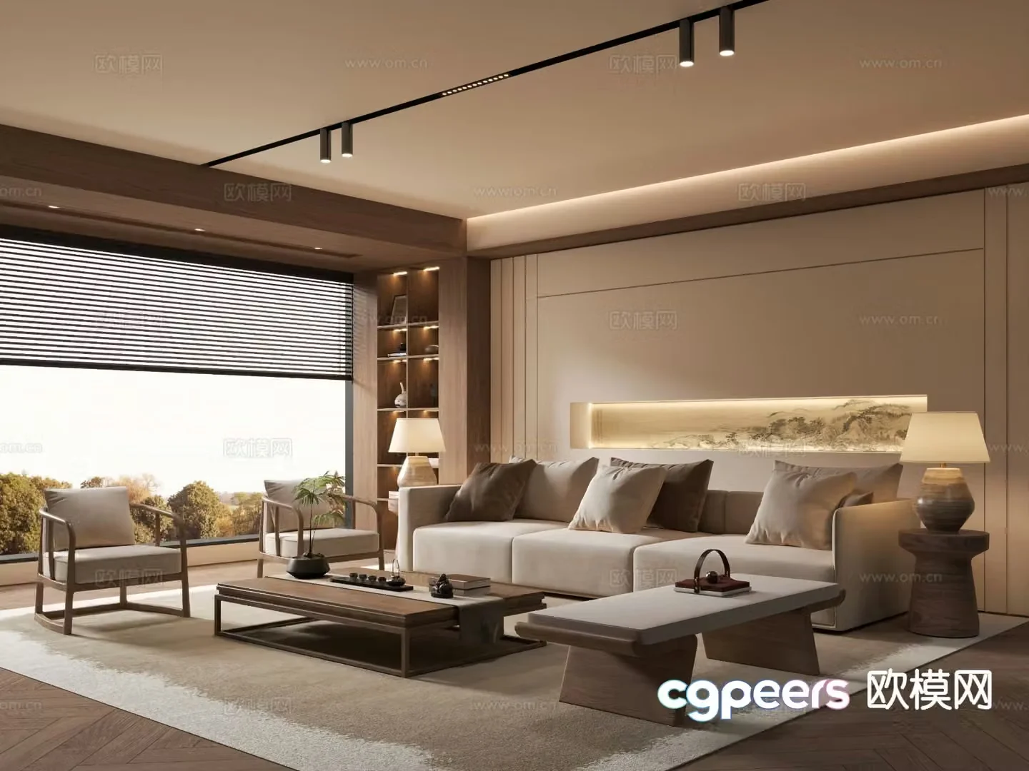 New Chinese style living room 3d model
