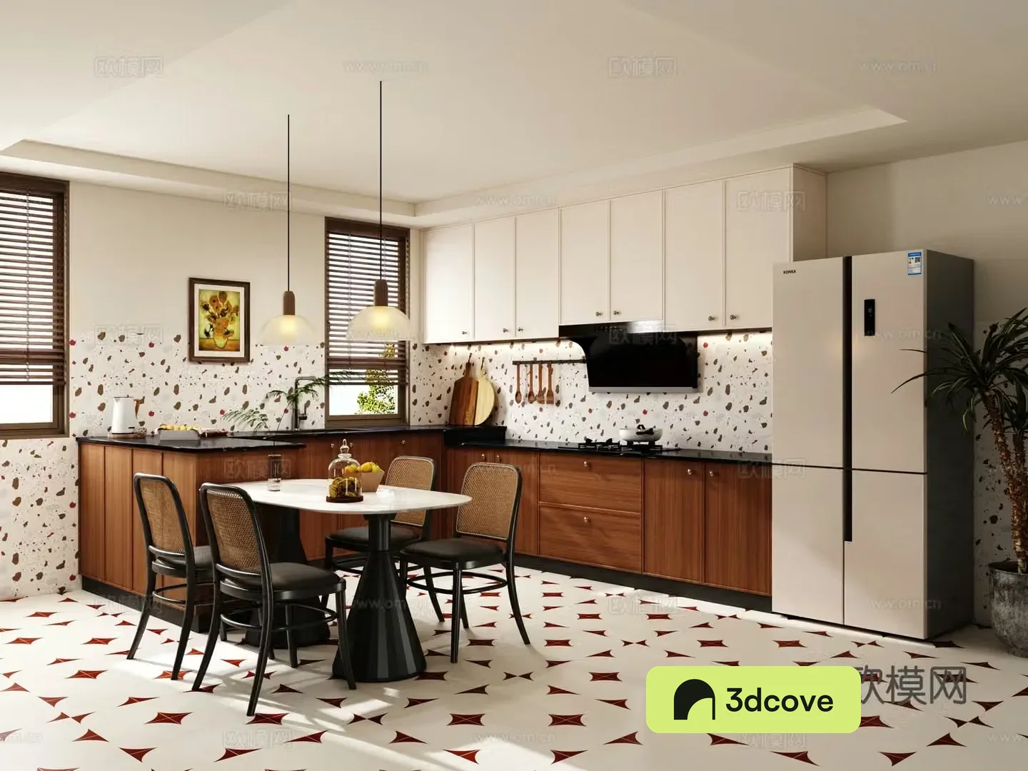 Open kitchen island cabinet