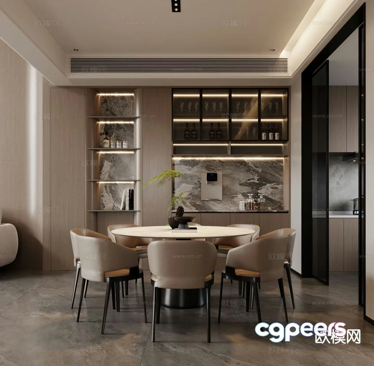 Modern restaurant 3d model