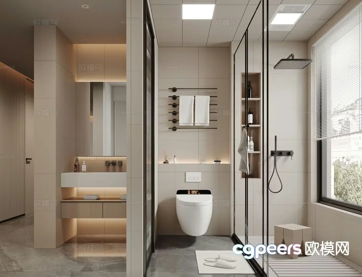 Modern bathroom bathroom toilet 3d model