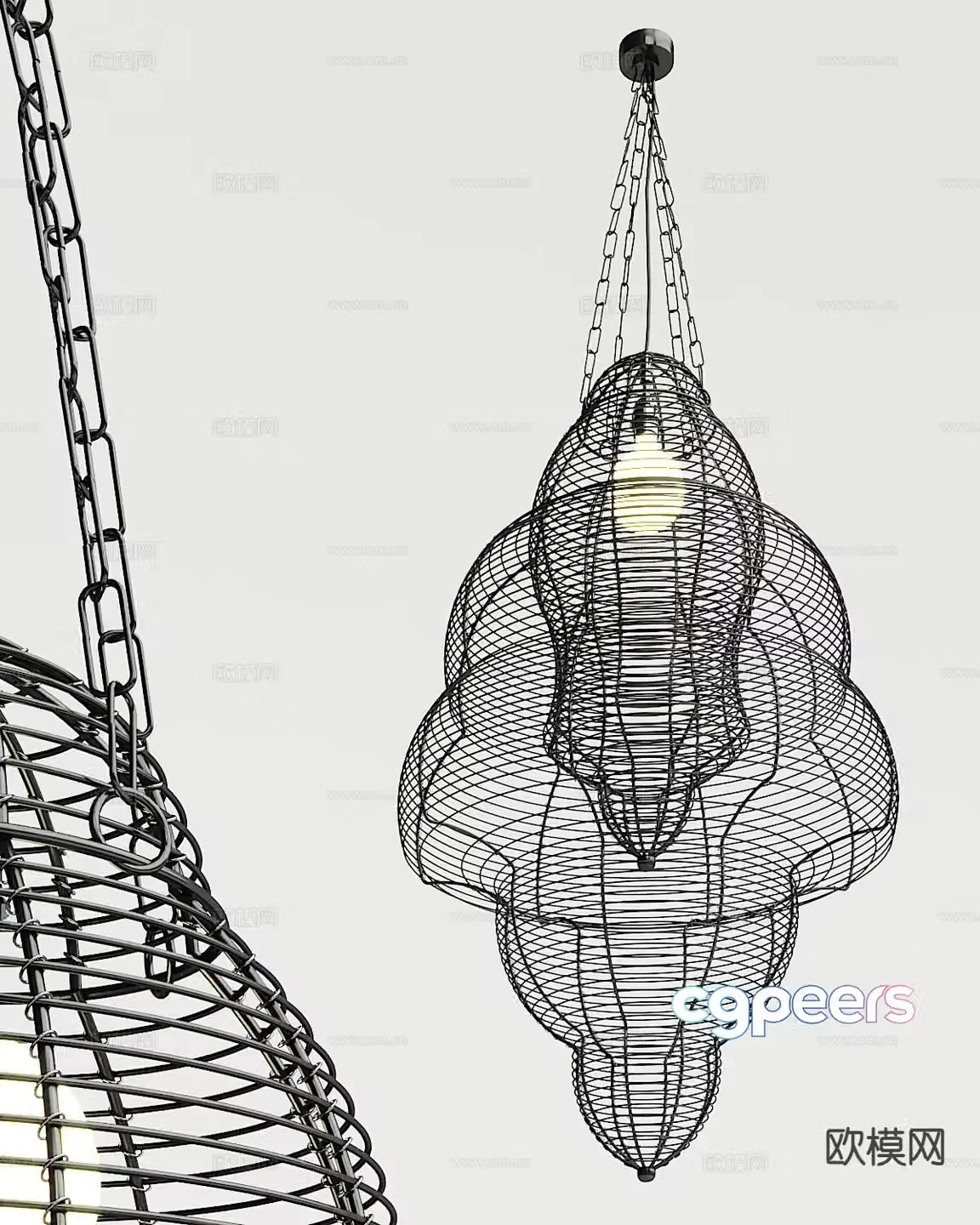 Modern geometric chandelier 3d model
