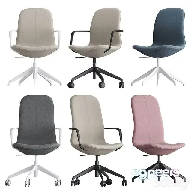 3ds Max Free – Work chair IKEA LONGFJELLL