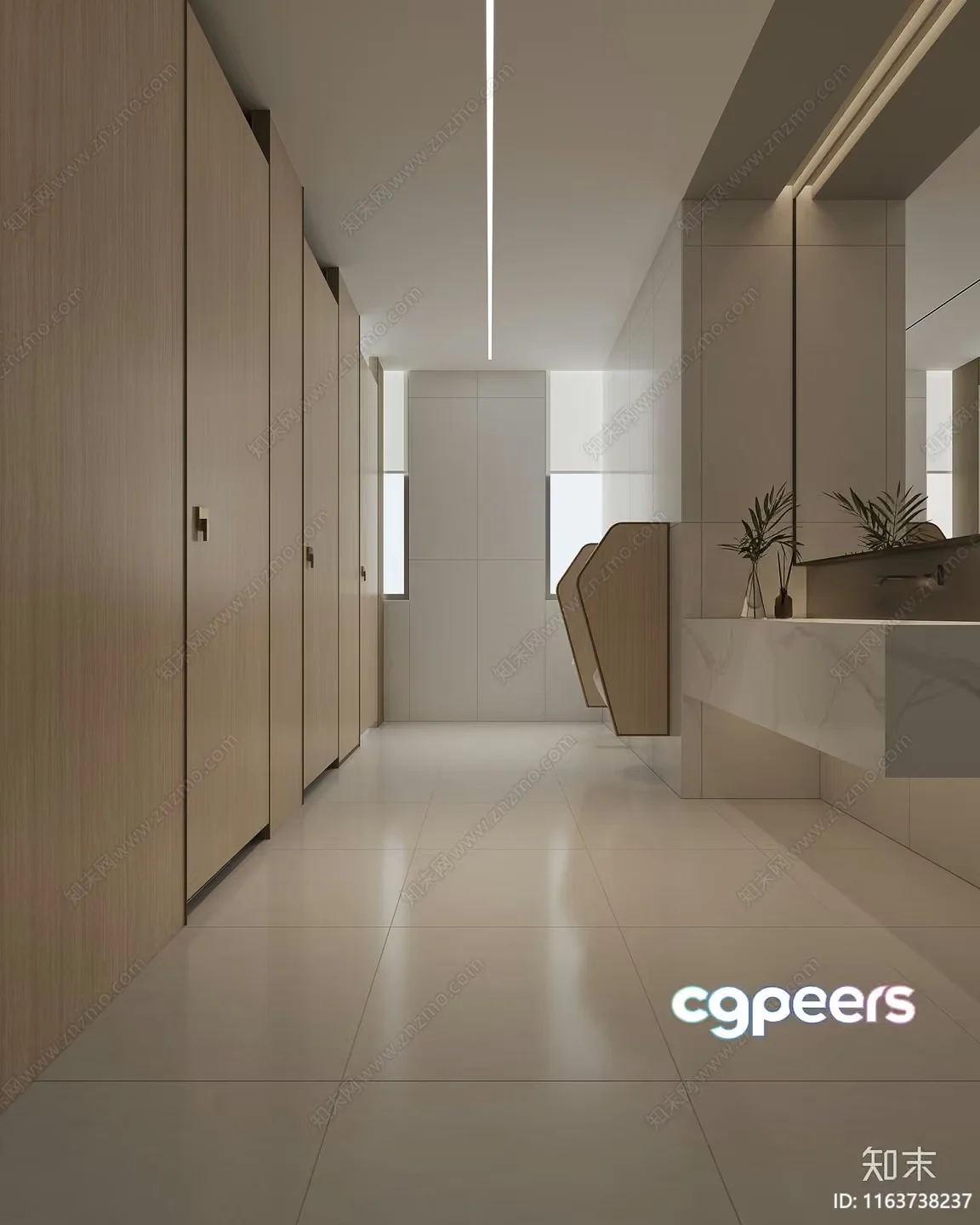 Modern Light Wood Bathroom 3D Model – 21420 – VRAY Render