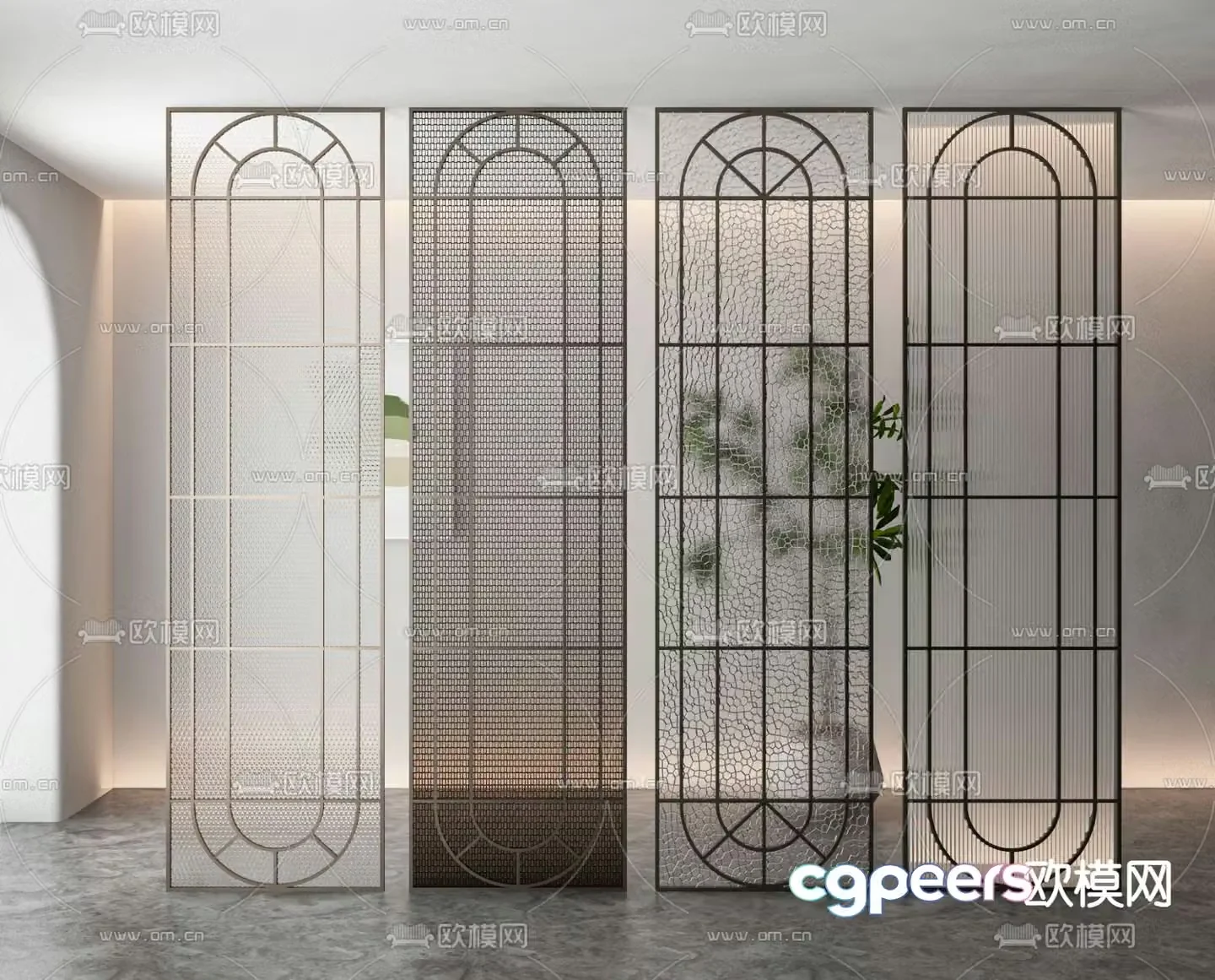 Entrance partition glass partition 3d model