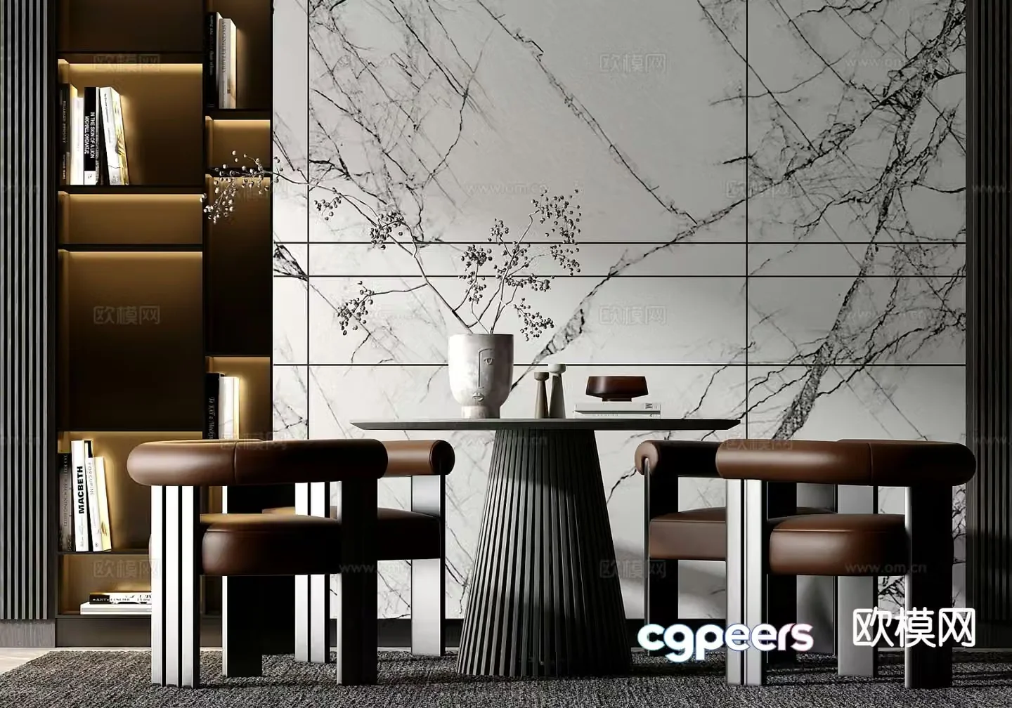 Modern negotiation tables and chairs leisure tables and chairs 3D model