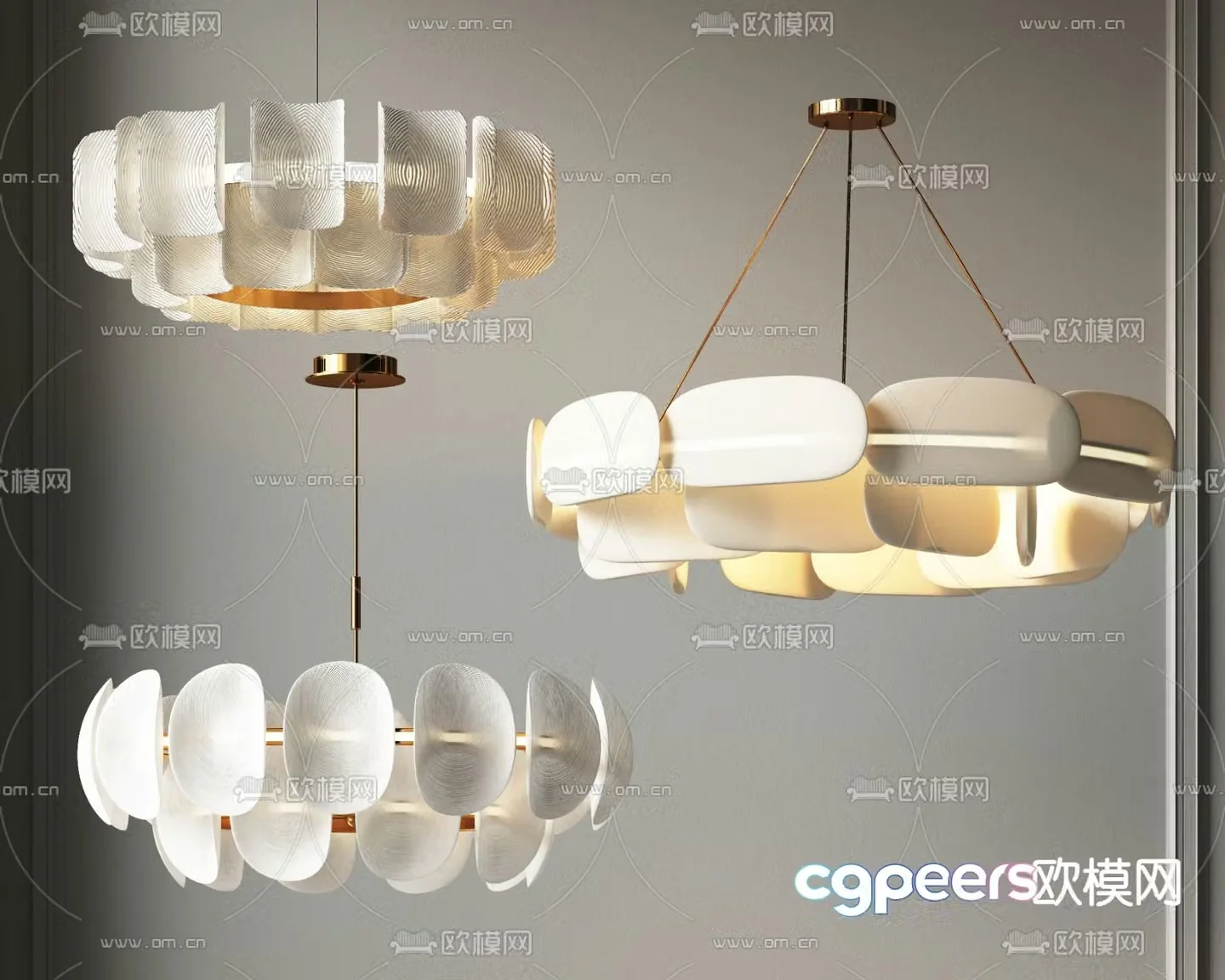 Modern art chandelier 3d model