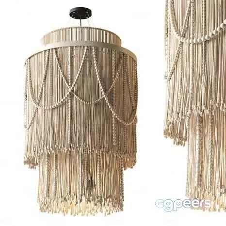 A Chandelier Made Of Natural Fiber 3D Model – 14533 – CORONA Render